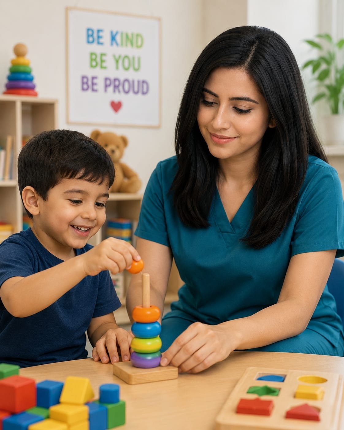 Therapist with child at Anavia